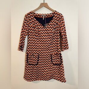 NWT Pepperberry Really Curvy Geometric 70’s Inspired Chevron Cord Dress Size 12